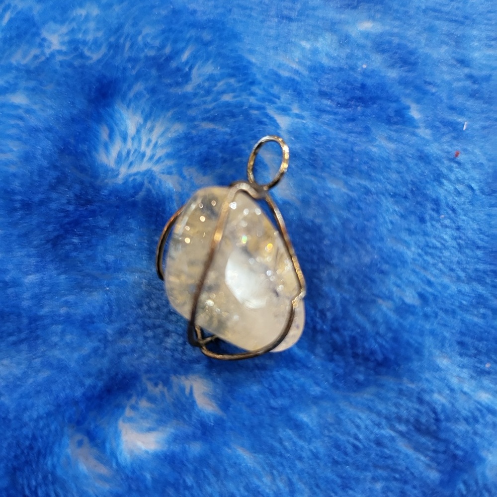 Elegant Silver Wire-Wrapped Pendant
